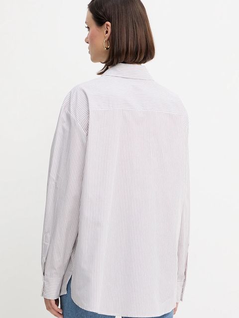 Guess koszula bawełniana LAURIANE damska kolor różowy regular z kołnierzykiem klasycznym W5YH47 WHD10