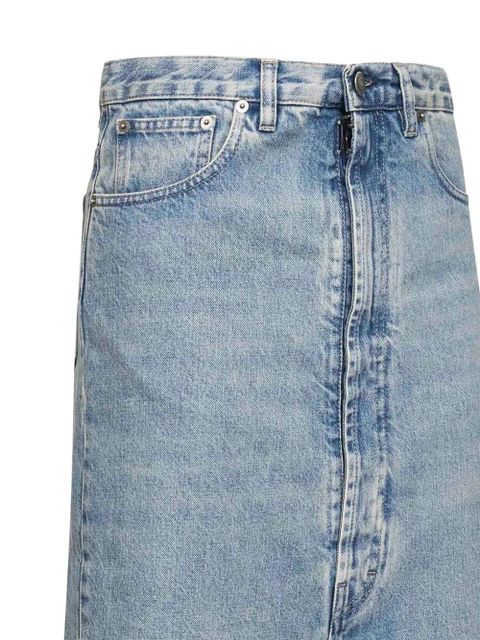 Maison Margiela frayed dropped-rise denim shorts - Blue