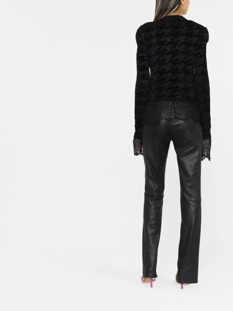 Balmain sheer tie-front knit jacket - Black