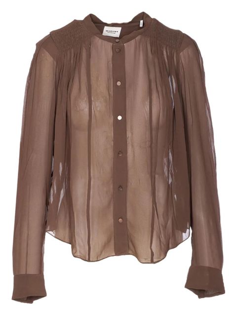 MARANT ÉTOILE button-front sheer shirt - Brown - zdjęcie produktu nr 1