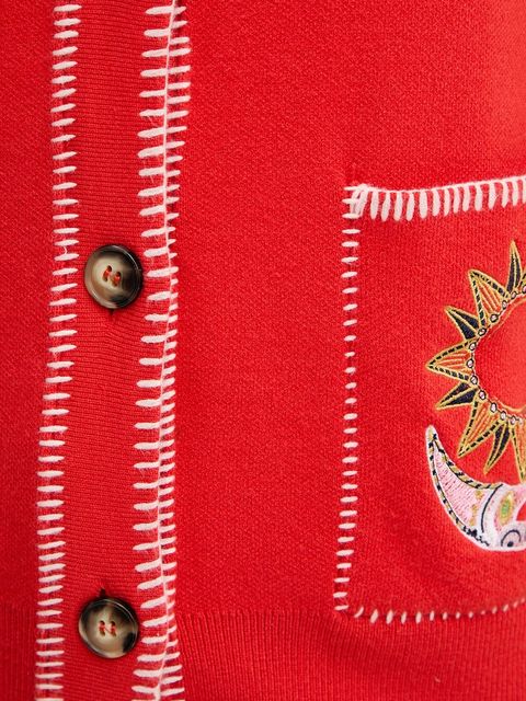 Never Fully Dressed kardigan Mystcial damski kolor czerwony NFDKN752