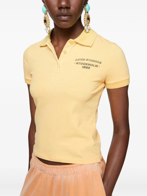 Acne Studios buttoned logo polo shirt - Yellow