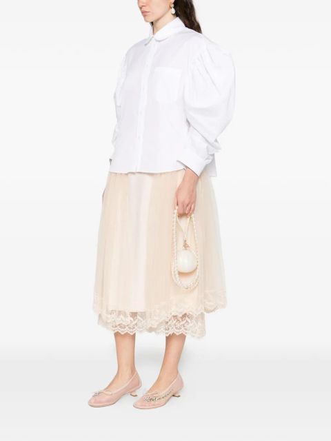 Simone Rocha lace-trim hip-detail midi skirt - Neutrals - zdjęcie produktu nr 2