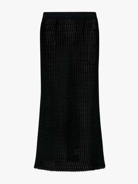 Maison Margiela ribbed-knit midi skirt - Black - zdjęcie produktu nr 1
