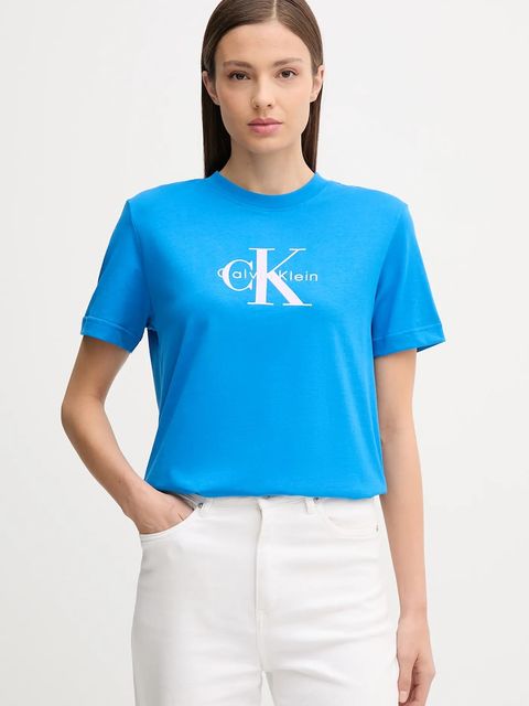 Calvin Klein Jeans t-shirt bawełniany damski kolor niebieski LV047B865G - zdjęcie produktu nr 1