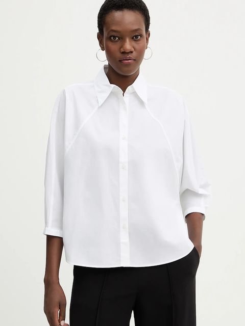 BOSS Orange koszula bawełniana C Belenta damska kolor biały relaxed z kołnierzykiem klasycznym 50553519 - zdjęcie produktu nr 1