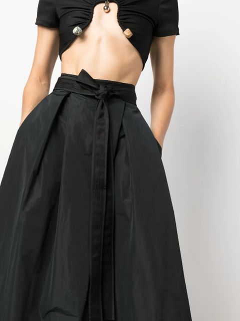 PINKO Nocepesca pleated maxi skirt - Black
