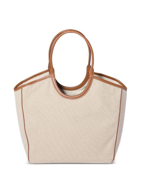 Miu Miu Ivy canvas and leather bag - Neutrals
