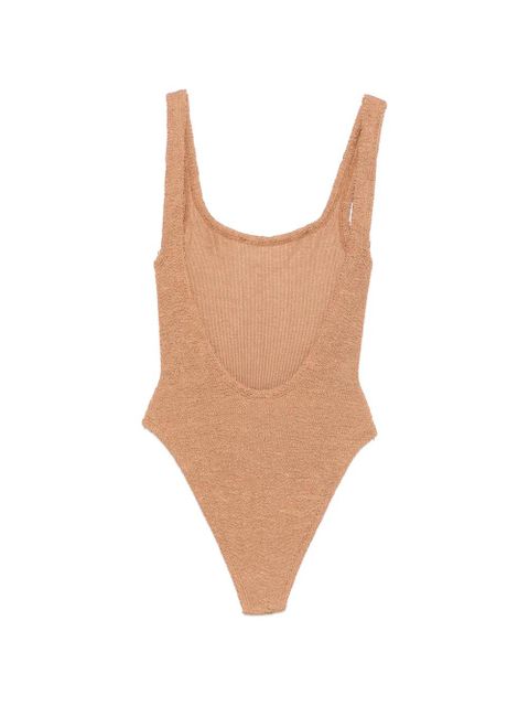 Hunza G crinkle-effect square-neck swimsuit - Neutrals - zdjęcie produktu nr 2