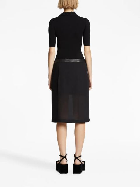 Proenza Schouler short-sleeved knitted polo bodysuit - Black