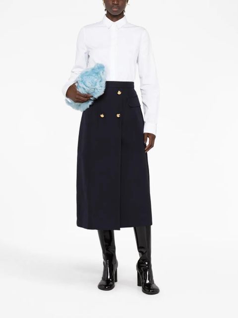 Alexander McQueen pleated wool-blend midi skirt - Blue - zdjęcie produktu nr 2