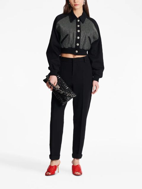 Balmain high-waisted tapered-leg trousers - Black