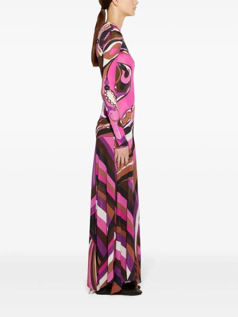 PUCCI Orchidee and Iride-print maxi dress - Pink