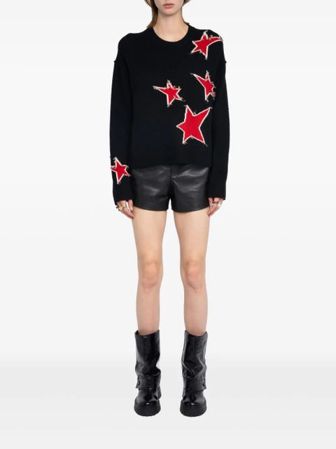 Zadig&Voltaire star-embellished frayed sweater - Black - zdjęcie produktu nr 1