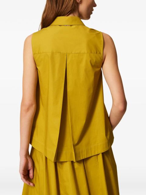TWINSET pleated chest-pockets shirt - Yellow