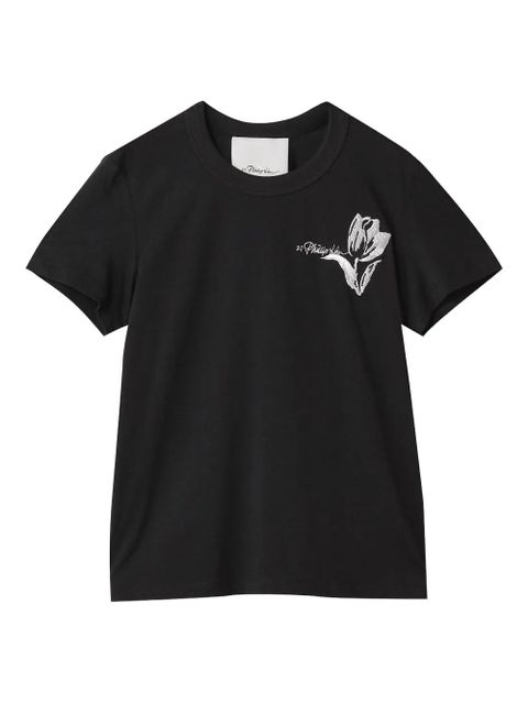 3.1 Phillip Lim tulip-embroidered short-sleeve top - Black - zdjęcie produktu nr 1