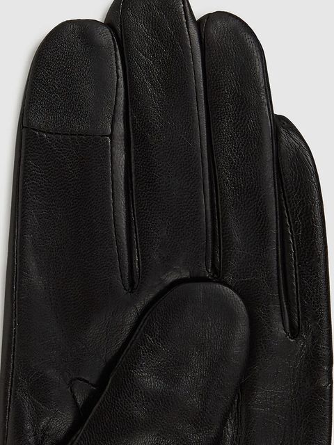 Karl Lagerfeld rękawiczki skórzane IKON damskie kolor czarny A4W33112