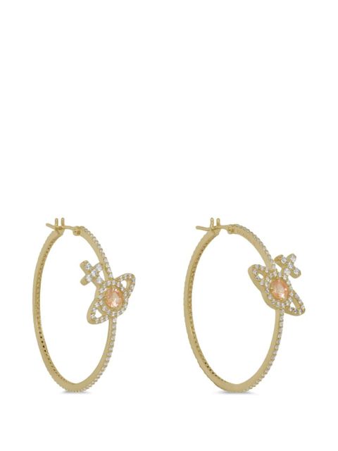 Vivienne Westwood Olympia pavé orb hoop earrings - Gold - zdjęcie produktu nr 2