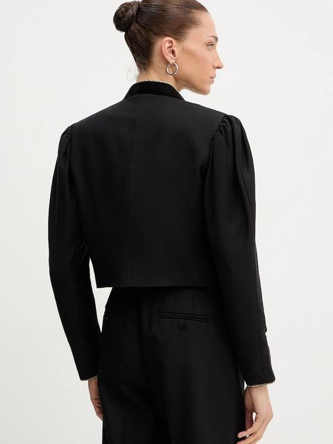 Twinset marynarka z domieszką wełny kolor czarny 252TS2040 - zdjęcie produktu nr 2