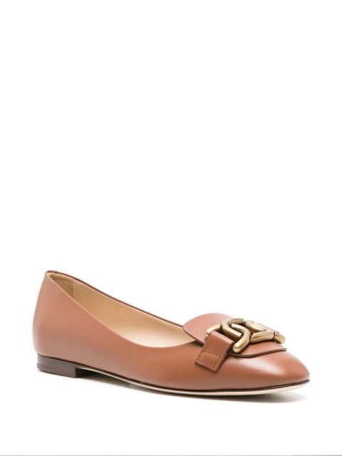 Tod's round-toe leather ballerina shoes - Brown - zdjęcie produktu nr 2