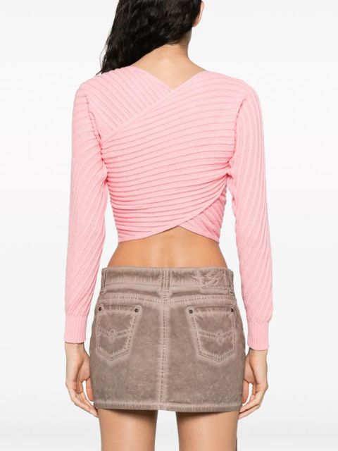 Gimaguas Marianne Mangas ribbed-knit jumper - Pink