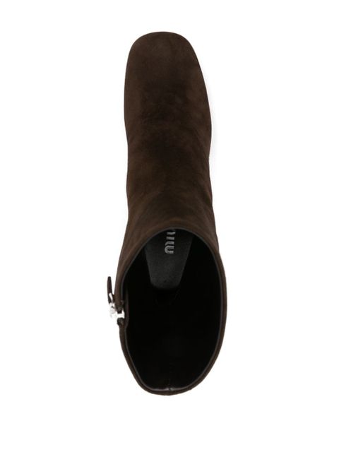 Miu Miu 95mm suede ankle boots - Brown