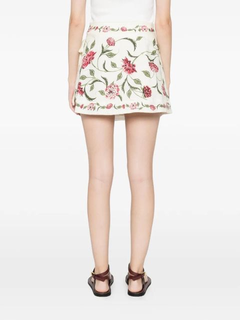 Agua By Agua Bendita Luna floral skirt - White