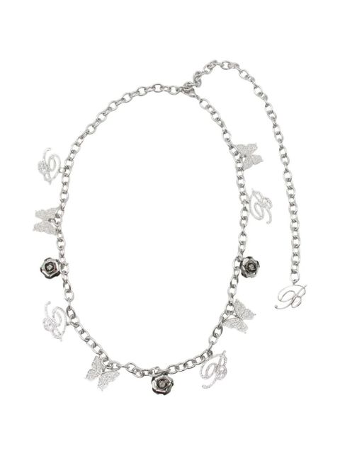 Blumarine crystal-embellished chain belt - Silver