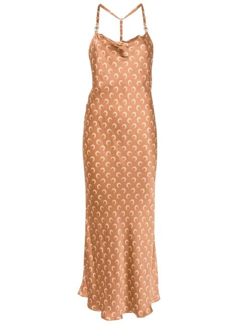 Marine Serre Moon Satin maxi dress - Brown - zdjęcie produktu nr 1