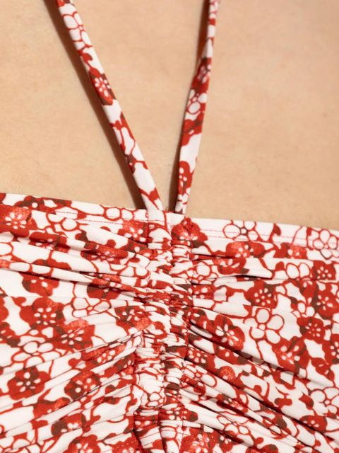 ISABEL MARANT Salma floral ruched bikini top - White - zdjęcie produktu nr 2