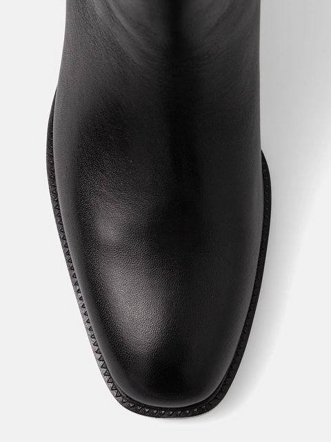 Jeffrey Campbell kozaki skórzane LADA kolor czarny na płaskim obcasie U321-N01-007 - zdjęcie produktu nr 2