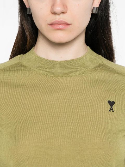 AMI Paris appliqué sweater - Green