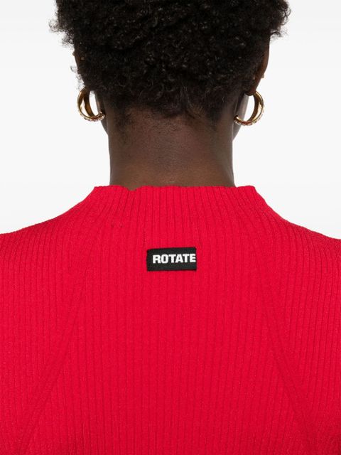ROTATE BIRGER CHRISTENSEN ribbed-knit midi dress - Red