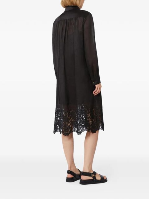 Max Mara lace-panel midi dress - Black