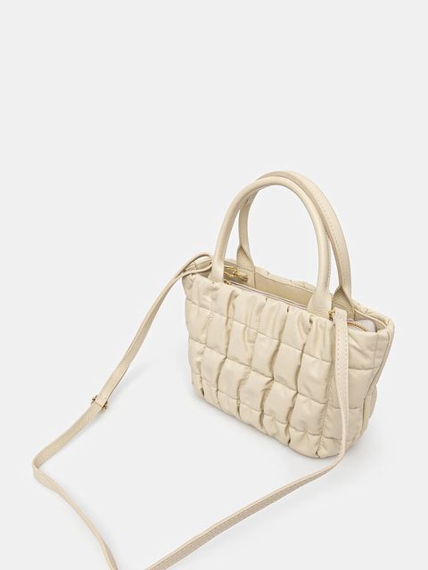 Answear.LAB torebka skórzana kolor beżowy