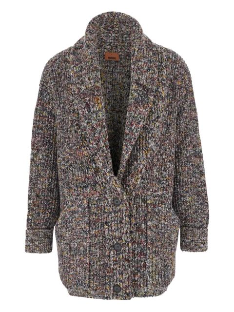 Missoni deep-neck flame rib cardigan - Grey - zdjęcie produktu nr 1