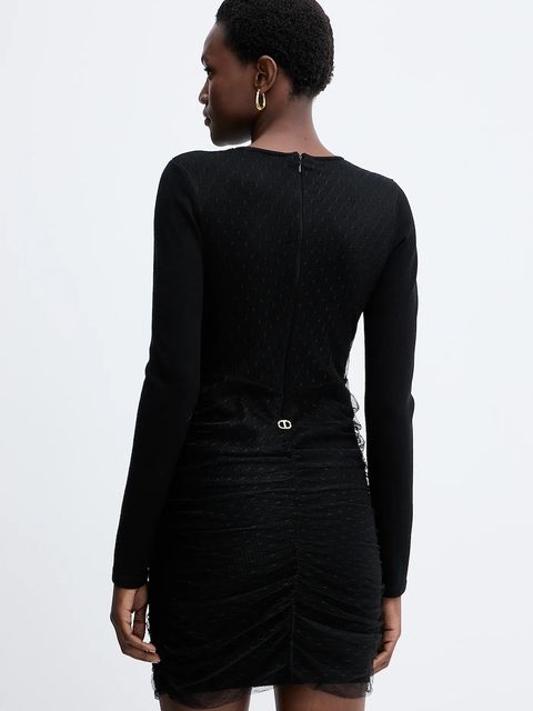 Twinset sukienka kolor czarny mini dopasowana 252TT3261