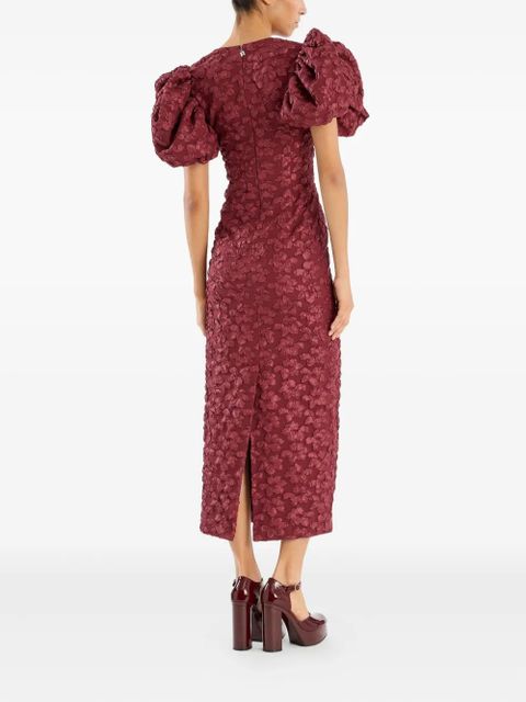 ROTATE BIRGER CHRISTENSEN puff-sleeve jacquard midi dress - Red - zdjęcie produktu nr 2