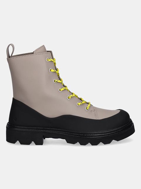 Ecco workery skórzane Grainer Dress damskie kolor beżowy na platformie 214853-55254