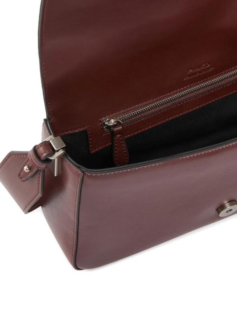 PINKO medium Love studded bird leather shoulder bag - Brown