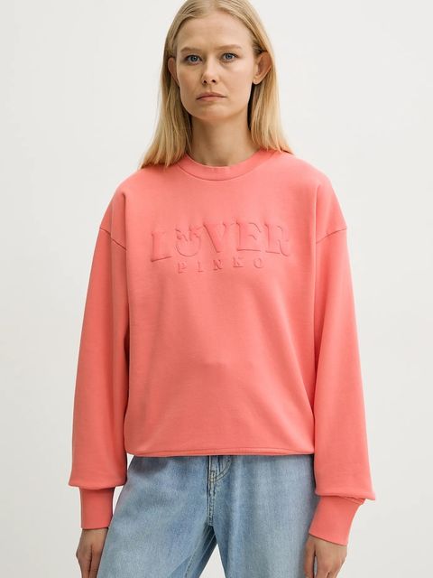 Pinko bluza bawełniana damska kolor pomarańczowy z nadrukiem 104618 A2DC - zdjęcie produktu nr 1