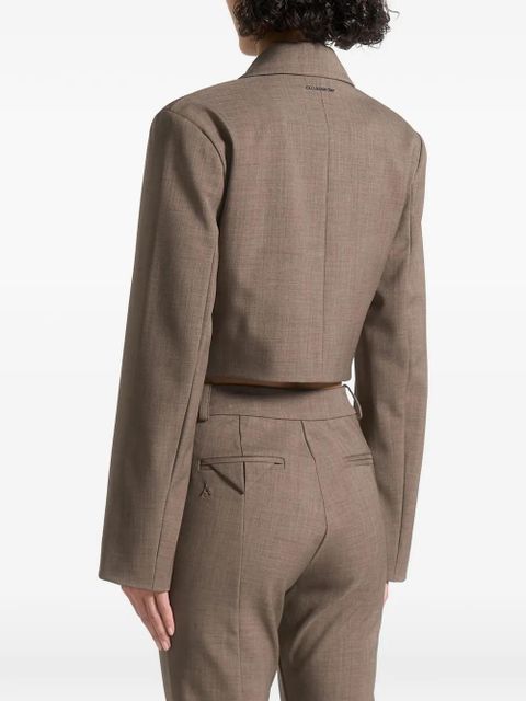 Manière De Voir wide-shoulder zip jacket - Brown