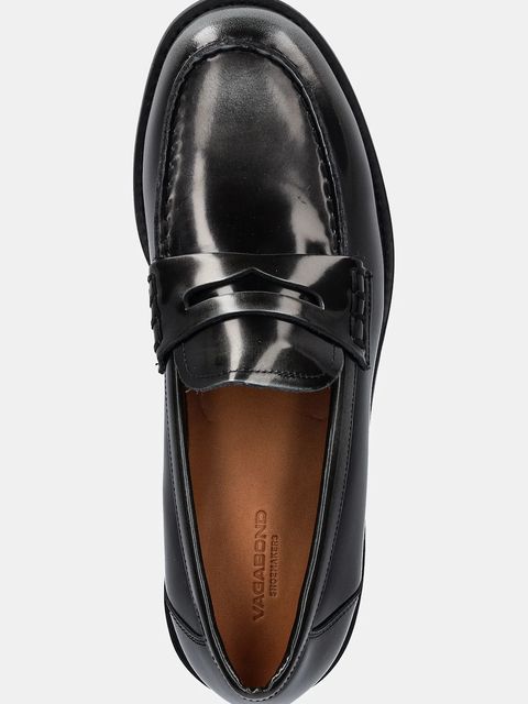 Vagabond Shoemakers mokasyny skórzane LINN damskie kolor szary na płaskim obcasie 6036-004-18