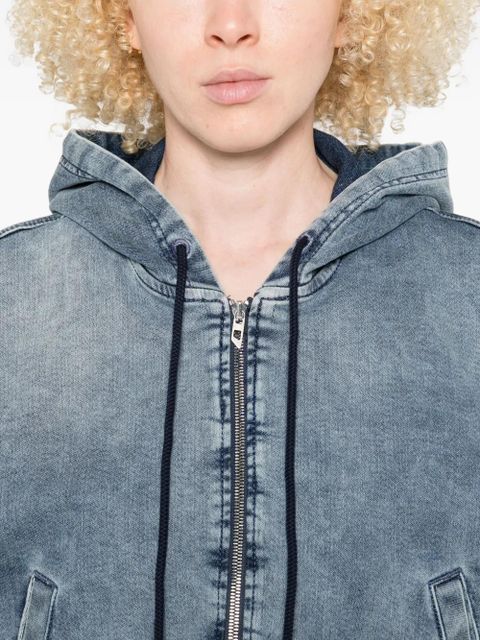 Diesel hooded zip-up denim jacket - Blue