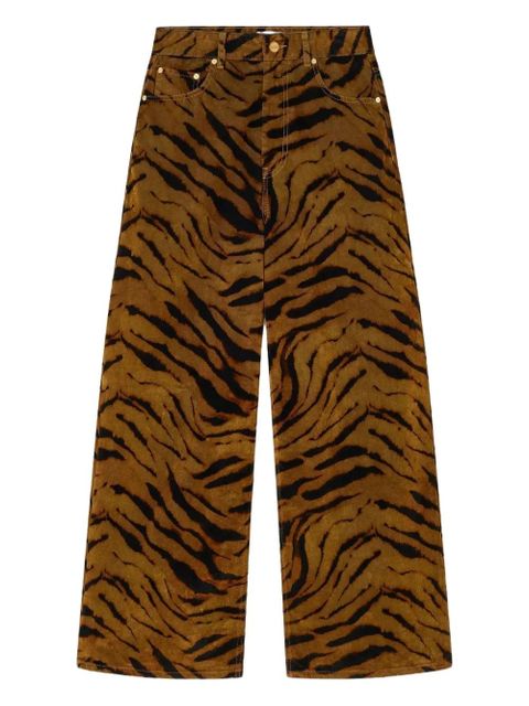 GANNI zebra-print straight-leg jeans - Brown - zdjęcie produktu nr 1