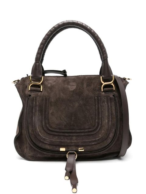 Chloé rolled-handle suede tote bag - Brown - zdjęcie produktu nr 1