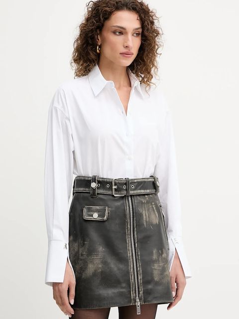 Patrizia Pepe koszula bawełniana damska kolor biały relaxed z kołnierzykiem klasycznym 8C0794 A634