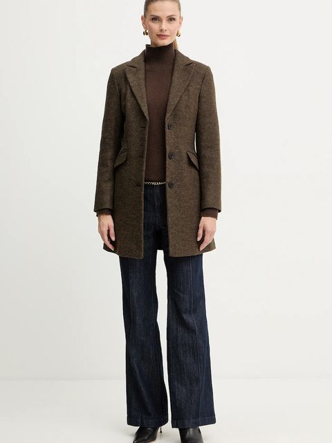 Silvian Heach płaszcz ALCEDO kolor brązowy GPA25012CP