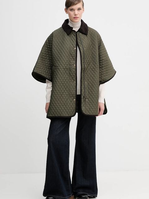 Barbour poncho OAKHAM kolor zielony przejściowa oversize LQU1857