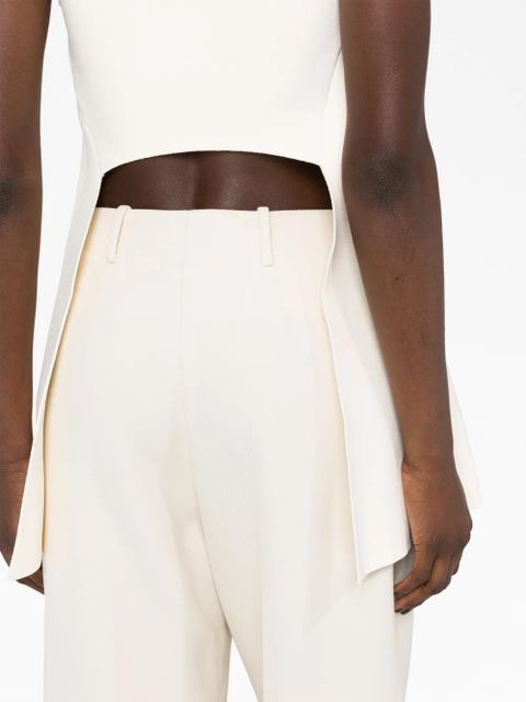 Jil Sander cropped-detail sleeveless blouse - Neutrals